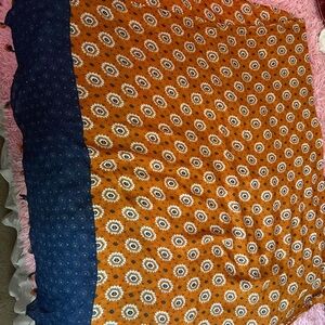 Scarf/Pashimina. Beautiful Floral Patterned Orange and Blue large and wide .